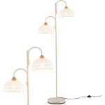 Lampadaire sur pied salon 155cm, 2 abat - jour tiss�s en corde de chanvre, lampadaire en m�tal rotative ...
