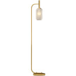 Lampadaire sur pied salon - homcom - 152 cm - avec abat - jour en verre, interrupteur � pied - ampoules ...