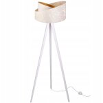 Lampadaire sur pied tr�pied abat - jour en bois motif
