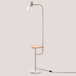 Sklum - lampadaire avec table gueda blanc