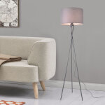 Lux. pro - lampadaire trépied grenoble e27 métal tissu hauteur 154 cm gris Lux. pro - lampadaire trépied grenoble e27 métal tissu hauteur 154 cm gris