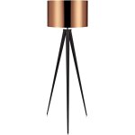 Lampadaire tr�pied lampe de salon sur pied noir abat - jour cuivr� romanza teamson home vn - l00005 - ...