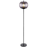Lampadaire vintage abat - jour en verre lampadaire boule en verre fumé hauteur 160 cm Lampadaire vintage abat - jour en verre lampadaire boule en verre fumé hauteur 160 cm