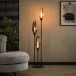 Lampadaire vintage avec abat - jour en verre forme torche niagara