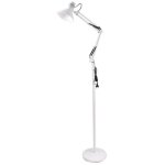 Lampadaire lampe de sol bras r�glable lampe de lecture en m�tal e27 d15 blanc