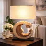 Lampe 55x20x61 cm avec pied en bois de suar et d'h�v�a