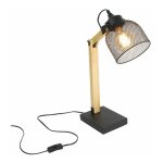 The home deco light - lampe  poser abat - jour grillag et bras articul - l 26 x l 14 x h 38 cm - noir ...