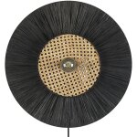 Beliani - lampe applique murale avec abat - jour forme soleil en papier noir yaapi