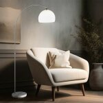 Lampe � arc lampadaire avec pied en marbre lampe � arc avec fonction t�lescopique blanc, r�glable en ...