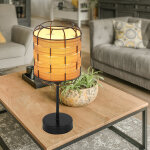 Etc - shop - lampe � poser aspect bois boh�me lampe de chevet chambre � coucher, aspect treillis, m�tal ...