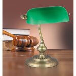 Lampe de banquier classique avec abat - jour vert, bronze e27 bank 4038 rabalux