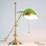 Lampe de banquier dor 24 carats en laiton vritable