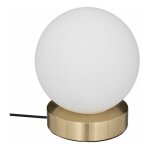 Atmosphera - lampe boule � poser d�co 'dris' 16cm blanc & or