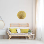 Lampe boule tr�ss�e � suspendre ou poser d 30 cm - jaune moutarde - livraison gratuite