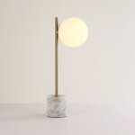 Lampe � poser boule en verre  licru  - e27 - � 15cm - dor�