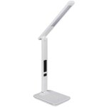 Lampe de bureau led lampe de bureau aspect cuir chrom� date heure gradateur tactile