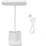 Lampe de bureau led rechargeable avec support stylo / t�l�phone, 3 modes de couleur, gradation continue, ...