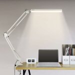 Lampe de bureau led, lampe de table architecte pliable avec pince, 10 niveaux de luminosit� x 3 modes ...