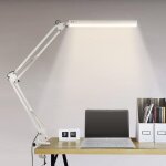 Einemgeld - lampe de bureau led, lampe de table architecte pliable avec pince, 10 niveaux de luminosit ...