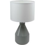 Lampe a poser ceramique gris et tissu luminaire chevet led deco chambre salon