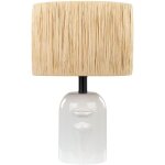 Lampe de chevet en c�ramique blanche 46 cm avec abat - jour en papier design jubones