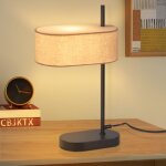 Lampe de chevet chambre lampe de table vintage - 44, 5 cm e14 lampe de table noire abat - jour en tissu ...