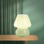 Lampe de chevet champignon, lumi�re de nuit en verre chambre � coucher, lampe de chevet, lampe de chevet ...