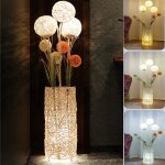 Lampe de chevet design led eclairage en rotin lampadaire pour chambre, salon, dortoir, studio, caf�