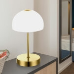 Etc - shop ? lampe de chevet led tactile en verre opale ? base en laiton ? hauteur 27cm ? flux lumineux ...