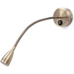 Lampe de chevet flexible avec interrupteur, 1 led cree 3 w, bronze