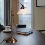 Lampe de chevet lampe de lecture r�tro antique lampe de table led lampe de chambre r�glable en hauteur, ...