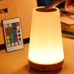 Lampe de chevet veilleuse led lampe d'ambiance chambre lampe nuit tactile avec 13 couleurs rgb, rechargeable ...