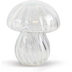 Lampe d�corative champi verre stri� transparent led � piles