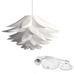 Lampe design lotus - abat - jour xl � monter - luminaire iq plafond - ensemble avec montage plafonnier ...