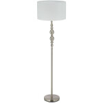 Relaxdays - lampe droite, de salon e27, c�ble, abat - jour en tissu d 40 cm, lampadaire vintage 43 cm ...