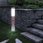 Lampe d'ext�rieur lampadaire led avec d�tecteur de mouvement �clairage de chemin en acier inoxydable ...