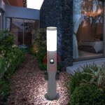 Lampe d'ext�rieur lampadaire led avec d�tecteur de mouvement �clairage de chemin en acier inoxydable ...