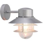 Lampe d'ext�rieur lanterne applique inox argent�e h 23, 6 cm 1 flamme lampe de jardin