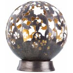 Lampe d'extrieur, lumire solaire, lampe boule, sur pied, mtal noir, perforations dcoratives, 1x led ...