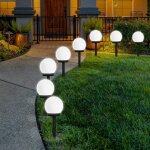Lampes exterieure solaires de jardin au sol, exterieure �tanche lumiere 8 pack ip44 globe stake lumi�re ...