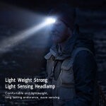 Lampe frontale led rechargeable avec senseur de mouvement et double lumi�re (blanche / rouge)