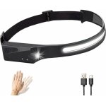 Lampe frontale led rechargeable uqnal cob lampe frontale 1200mah aliment�e par batterie super bright ...