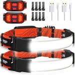 Lampe frontale rechargeable, grand angle 230 � 1000 lumens lampe frontale avec feu arri�re rouge 3 modes ...