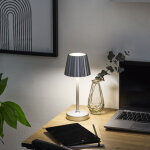 Lampe - home deco factory - tactile - argent - h26, 5 x l10, 5 cm