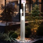Lampe de jardin 170 cm �clairage de chemin ext�rieur lampadaire en acier inoxydable ext�rieur grand, ...