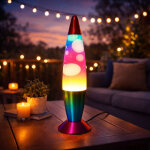 Lampe lave rainbow 41 cm multicolore effet fluide d�coratif ? lampe disco lumineuse ambiance pour salon, ...