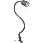 Lampe de lecture led pivotante bras flexible lampe  pince pour bureau chevet noir avec ampoule led gu10 ...
