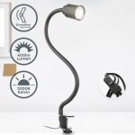 Lampe de lecture led pivotante bras flexible lampe  pince pour bureau chevet noir avec ampoule led gu10 ...