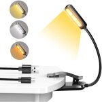 Lampe de lecture led, rechargeable 6 led liseuse lampe clip, 360�cou flexible lampe pince, 3 modes de ...