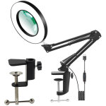 Lampe loupe annulaire de bureau - pour la maintenance de pr�cision des composants �lectroniques - 1 unit�, ...